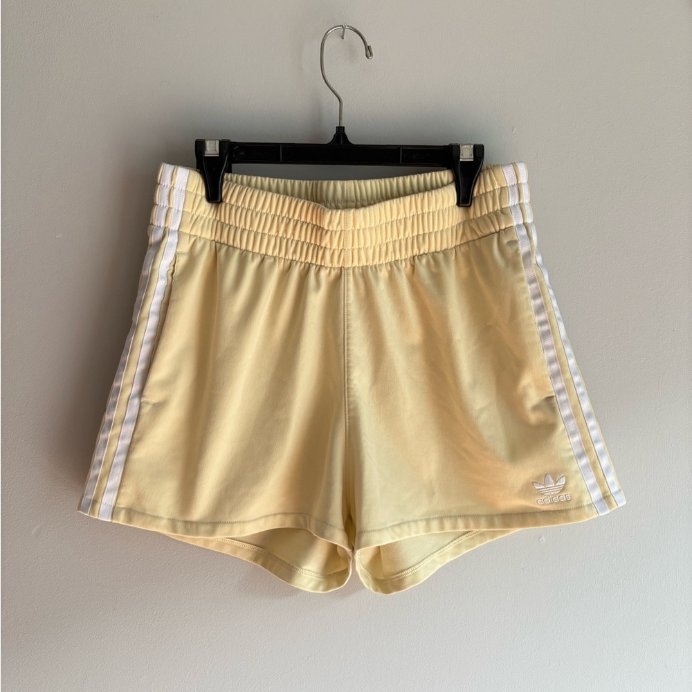 Adidas Women's Pastel Butter Yellow Athletic Shorts
